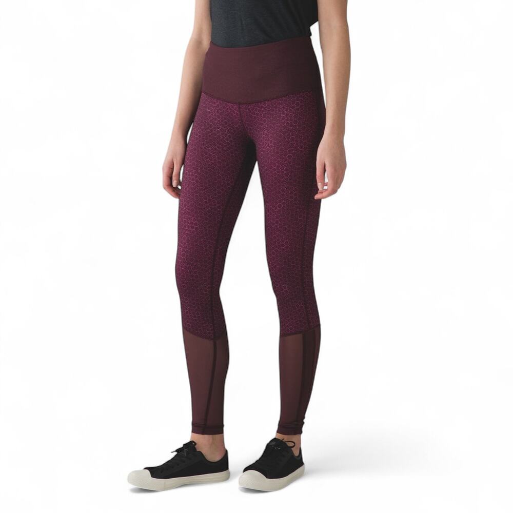 Lululemon Sweaty Endeavor Tight 6 Star Pixel Raspberry Bordeaux Drama W5LBDS